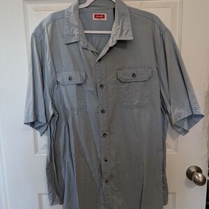 Wrangler Men's Light Blue Button-Down Shirt - Size XL